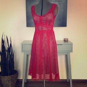 Nanette Lepore Red Lace Dress